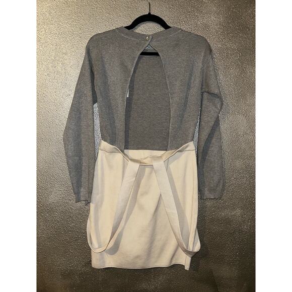 English Factory Academia Preppy Baddie Artsy Gray Open Back Suspender Dress - Picture 7 of 14